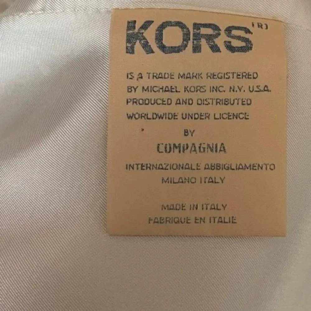 Vintage Kors by Michael Kors long blazer 4 tan with gold buttons wool blend BoxH